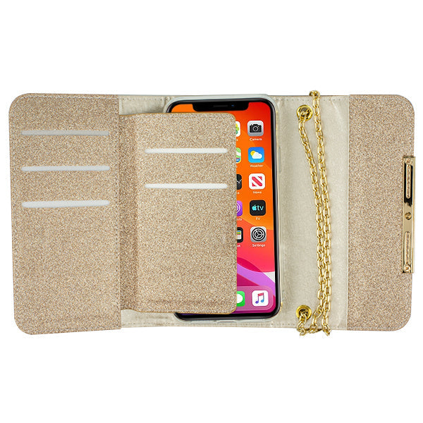 Glitter Detachable Purse Brown Iphone XR