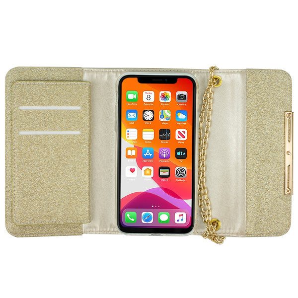 Glitter Detachable Purse Gold Iphone XR