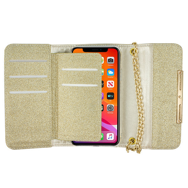 Glitter Detachable Purse Gold Iphone XR