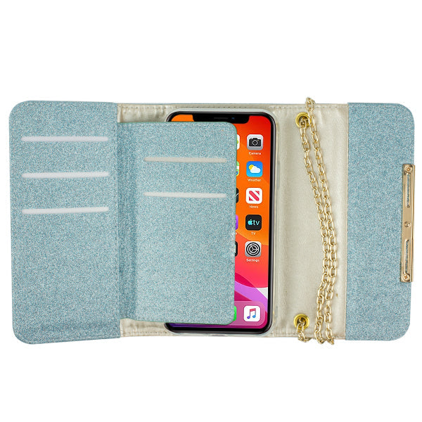Glitter Detachable Purse Skyblue Iphone 11