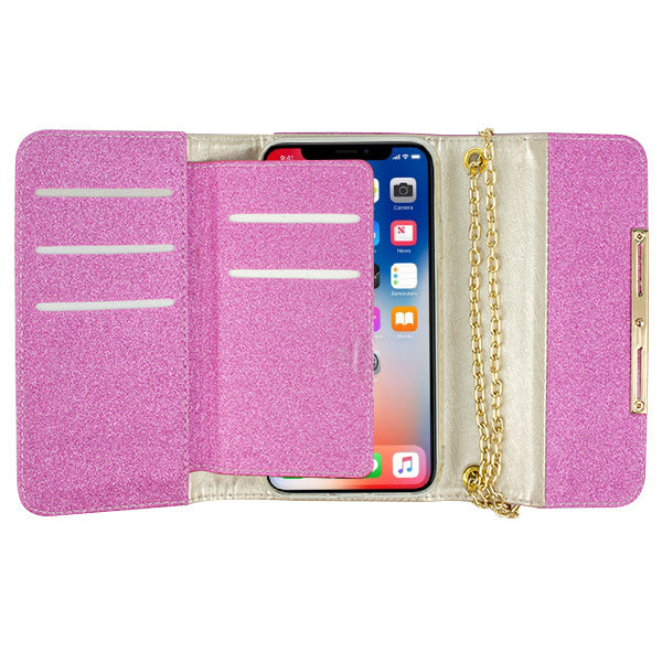 Glitter Detachable Purse Hot Pink Iphone XR