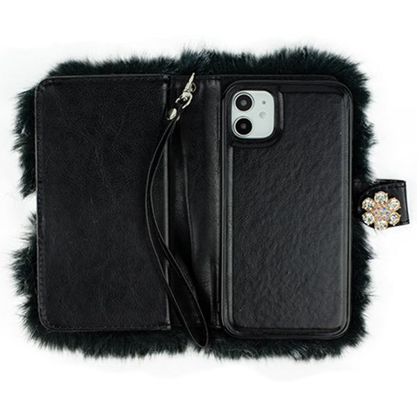 Fur Black Detachable Wallet Iphone 12 Mini