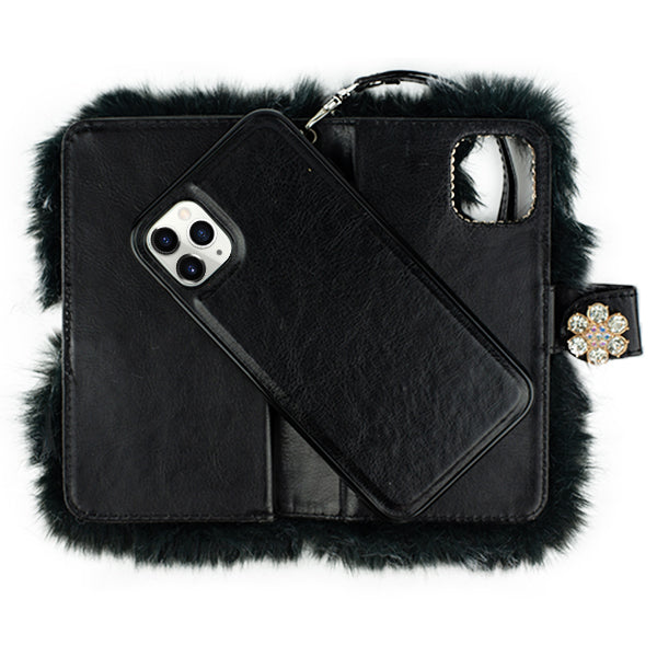 Fur Grey Detachable Wallet Iphone 11 Pro Max