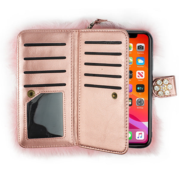 Fur Wallet Detachable Light Pink Iphone 11 Pro
