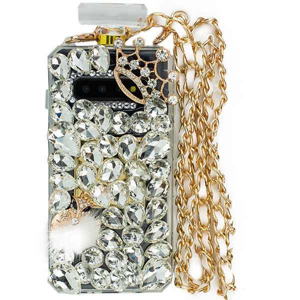 Handmade Silver Stones Bling Bottle Samsung S10