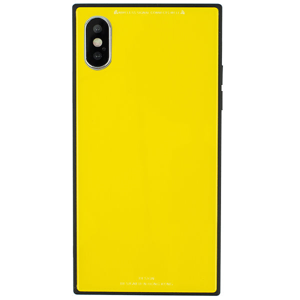 Square Hard Box Yellow Case Iphone XS MAX