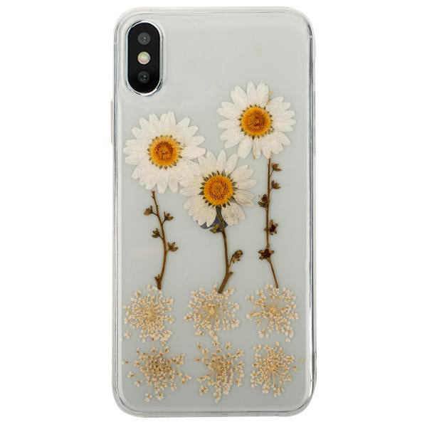 Real Flowers White 3 Daises Case iphone 10/X/XS