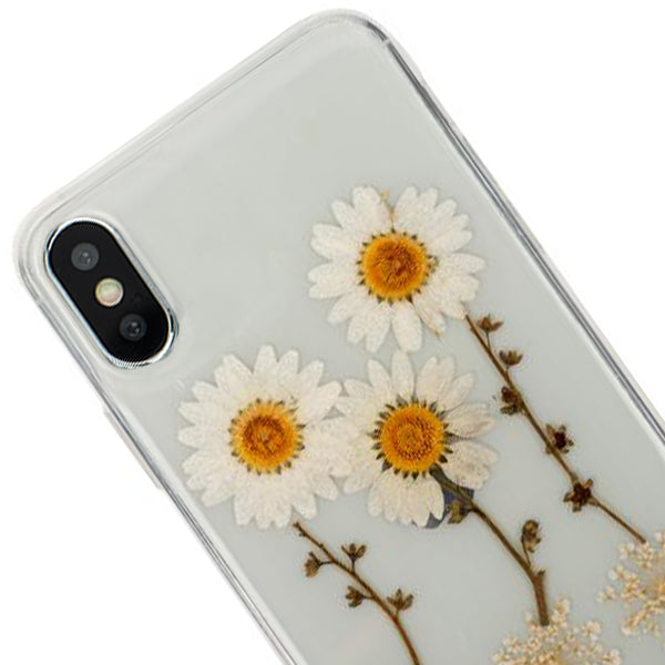 Real Flowers White 3 Daises Case iphone 10/X/XS