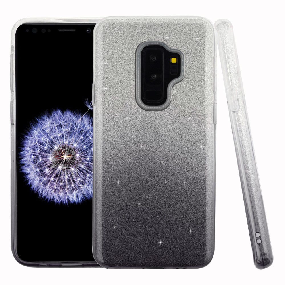 Glitter Black Silver Case Samsung S9 Plus - Bling Cases.com