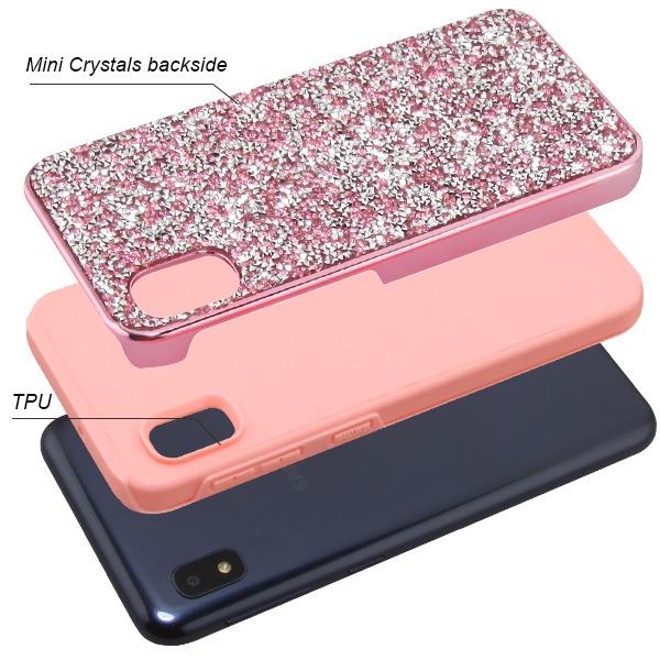 Hybrid Bling Case Pink Samsung A10E - Bling Cases.com