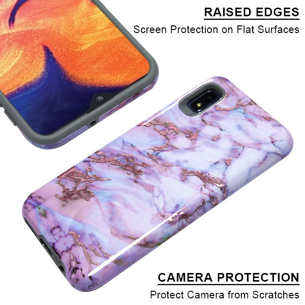 Marble Purple Grey Case Samsung A10E - Bling Cases.com