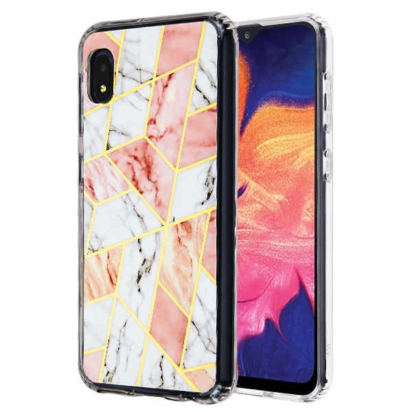 Marble Pink White Case Samsung A10E - Bling Cases.com