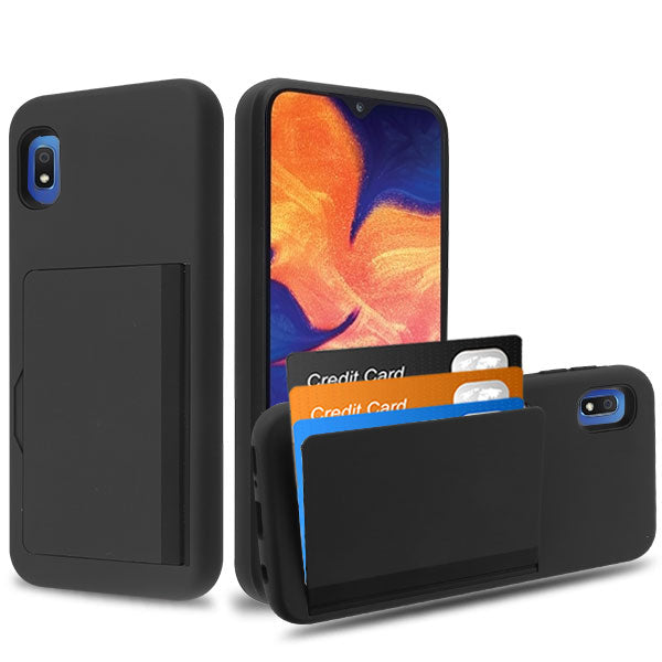 Back Card Case Black Samsung A10E - Bling Cases.com