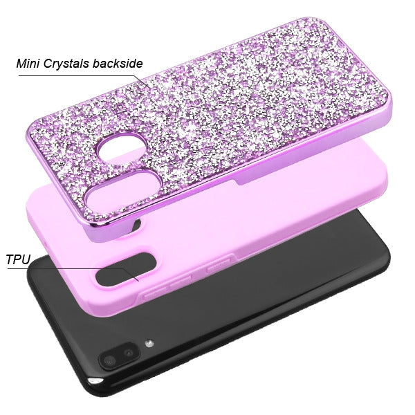 Hybrid Bling Purple Case Samsung A20/50 - Bling Cases.com