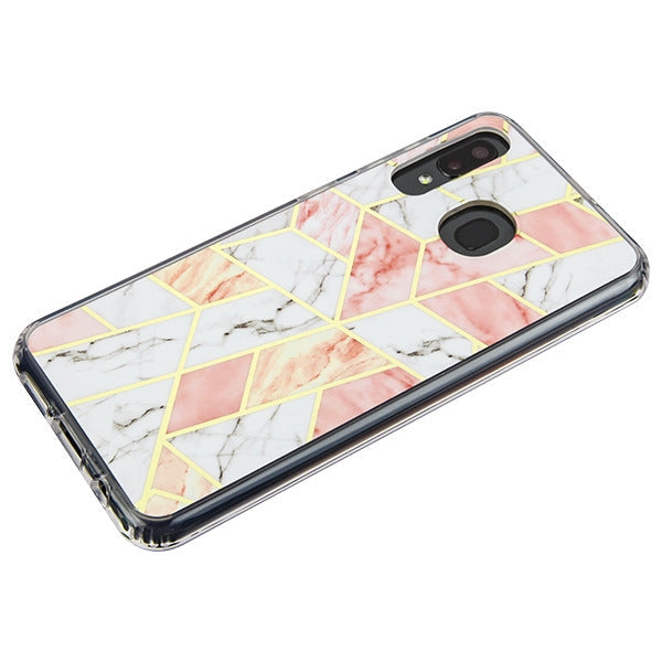 Marble Pink White Case Samsung A20/A50 - Bling Cases.com