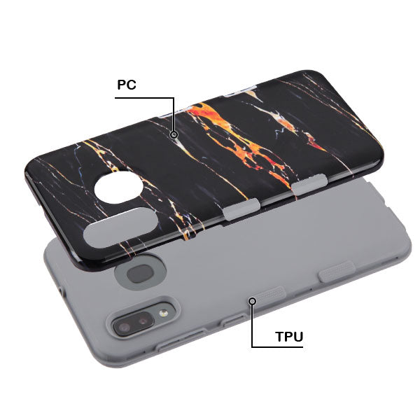 Hybrid Marble Black Gold Case Samsung A20/A50 - Bling Cases.com