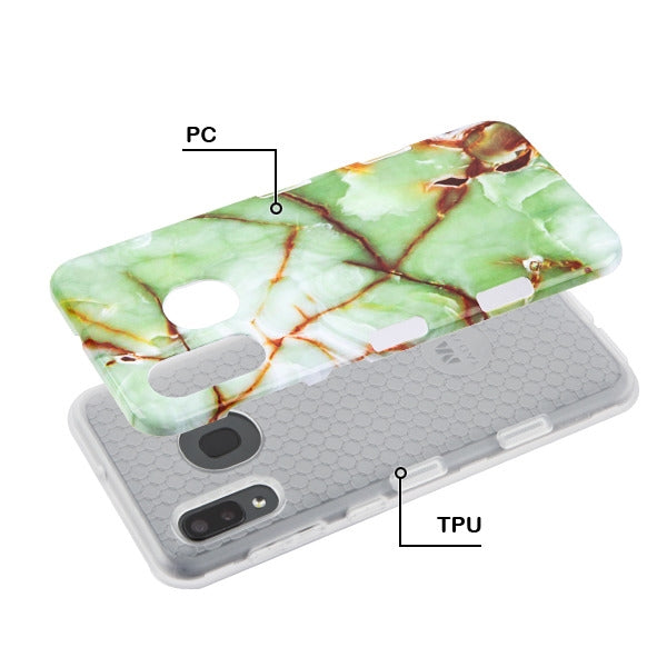 Hybrid Marble Green Case Samsung A20/A50 - Bling Cases.com