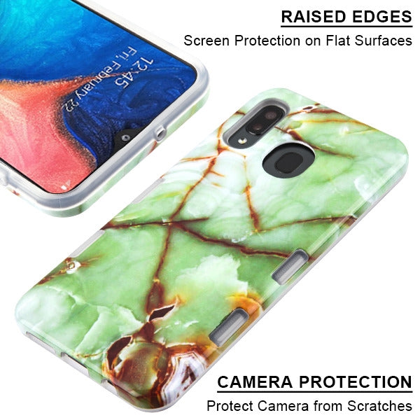 Hybrid Marble Green Case Samsung A20/A50 - Bling Cases.com