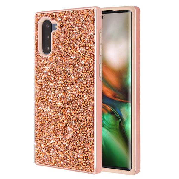 Hybrid Bling Rose Gold Case Samsung Note 10 - Bling Cases.com