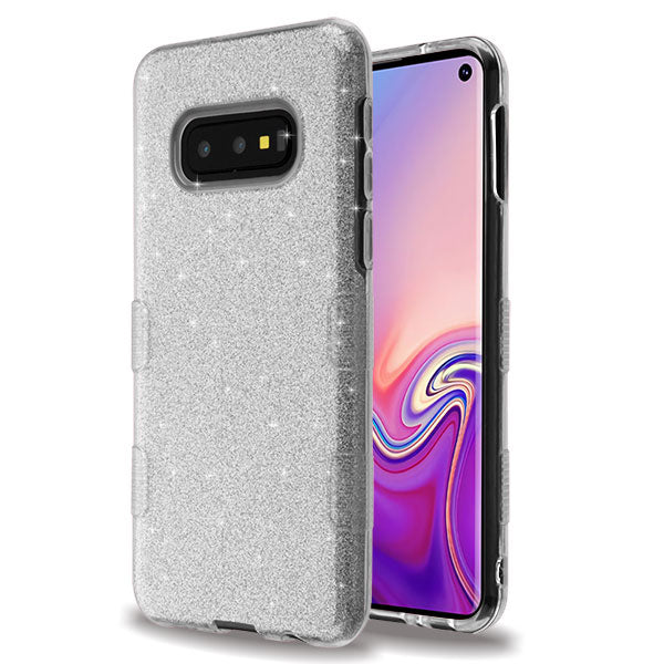 Glitter Silver Case Samsung S10E - Bling Cases.com