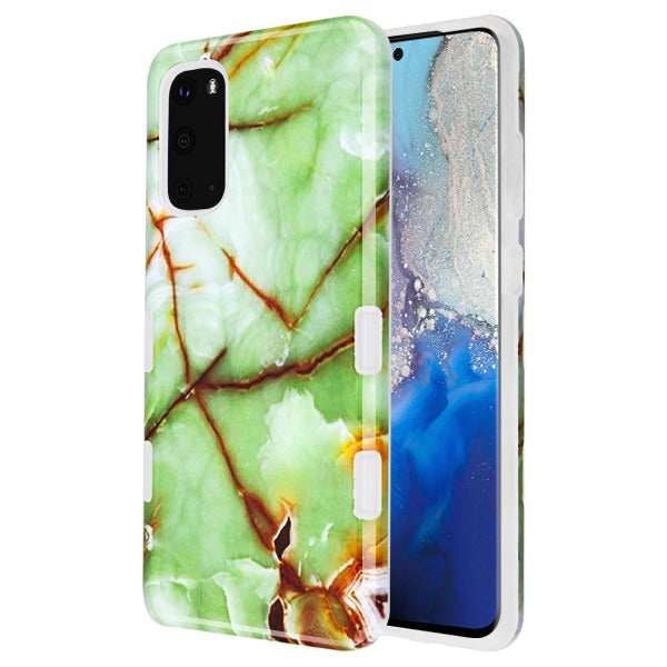 Hybrid Marble Green Brown Samsung S20 - Bling Cases.com