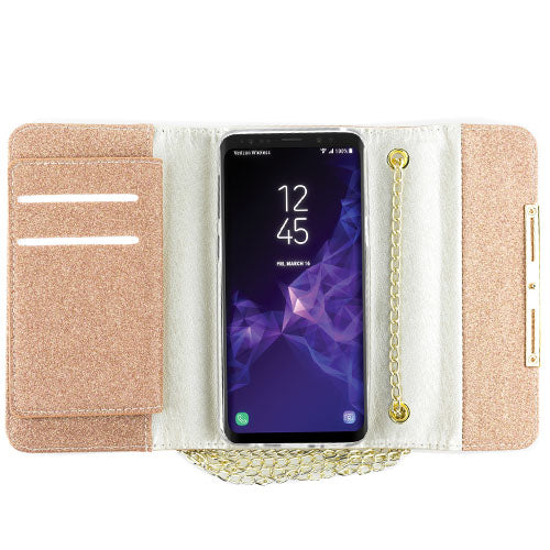 Glitter Detachable Purse Rose Gold S9 Plus