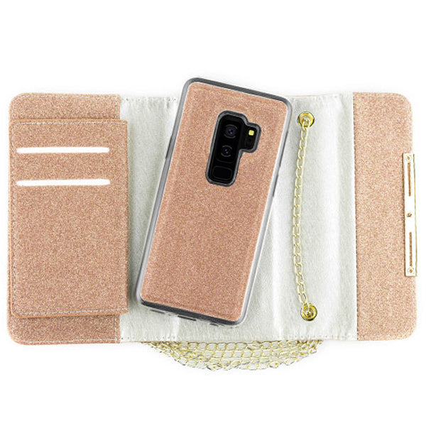 Glitter Detachable Purse Rose Gold S9 Plus