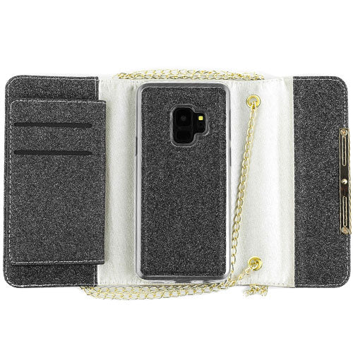 Glitter Detachable Purse Black S9