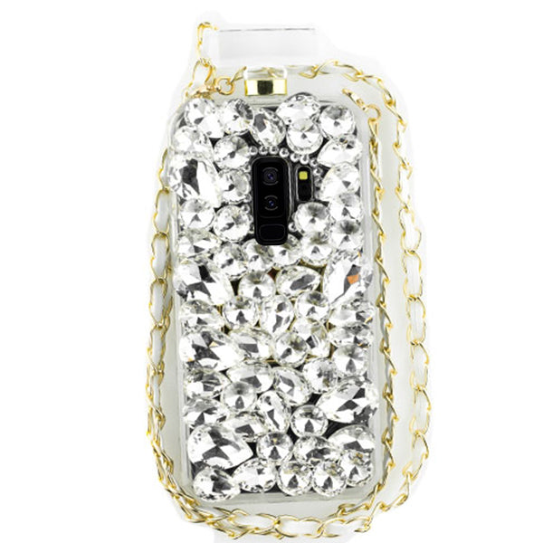 Handmade Silver Stones Bling Bottle Case Samsung S9 Plus
