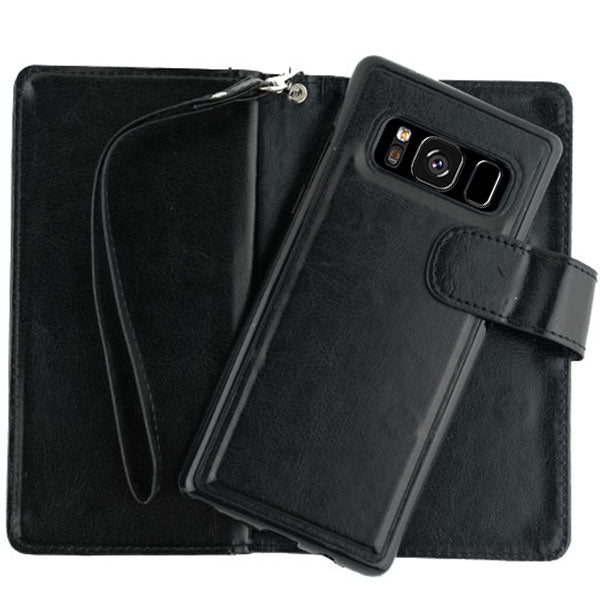 Handmade Bling Black Wallet Detachable S8 Plus