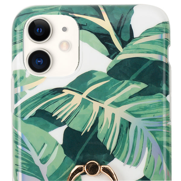Green Leaves Ring Case Iphone 12 Mini