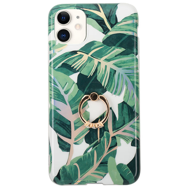Green Leaves Ring Case Iphone 12 Mini