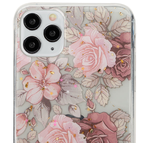 Flowers Gold Flakes Case IPhone 13 Pro