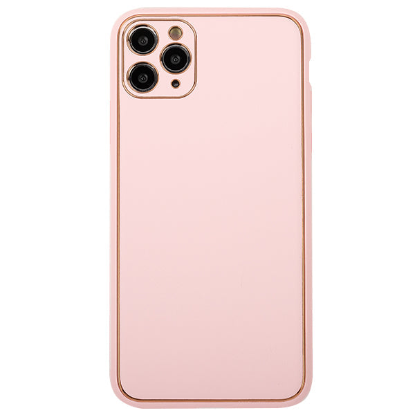 Leather Style Light Pink Gold Case IPhone 12 Pro Max