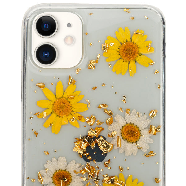 Real Flowers Yellow Daises Flake Case Iphone 12 Mini