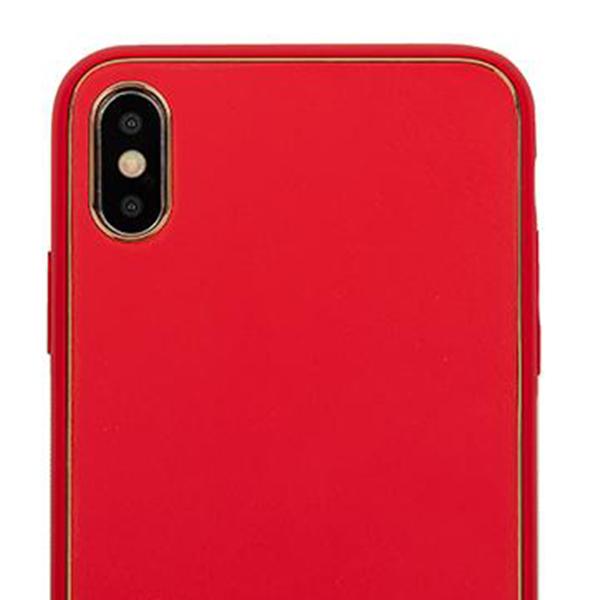 Leather Style Red Gold Case Iphone 10