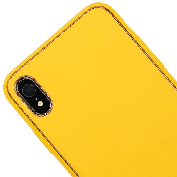 Leather Style Yellow Gold Case Iphone XR