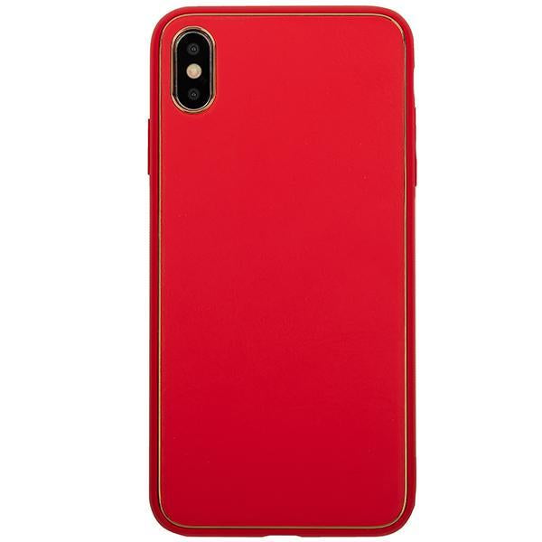 Leather Style Red Gold Case Iphone 10