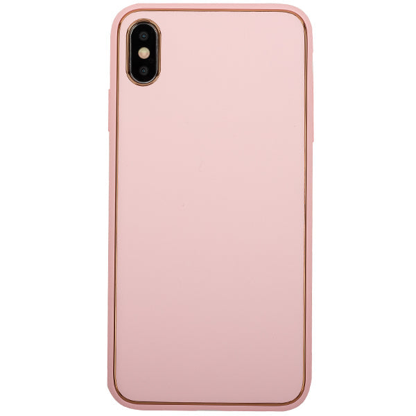 Leather Style Light Pink Gold Case Iphone XS Max