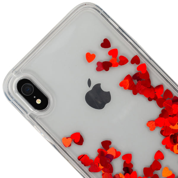 Red Hearts Liquid Case Iphone XR