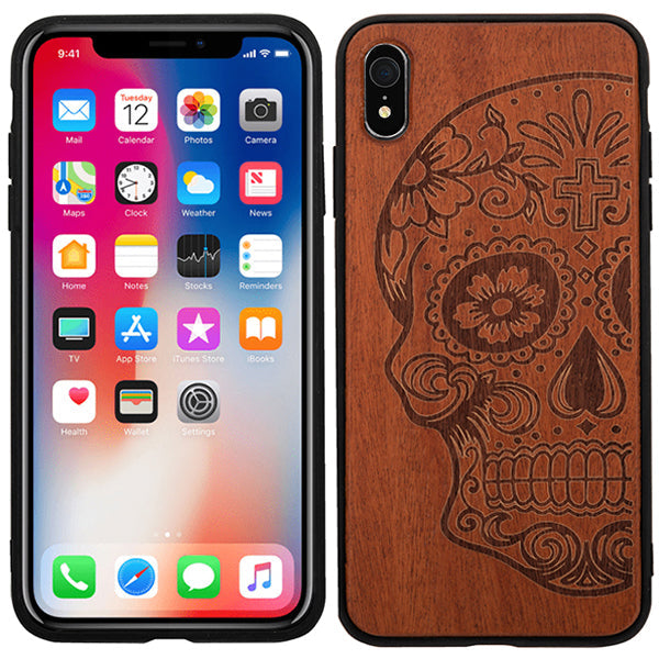 Skull Real Wood Case Iphone XR