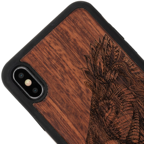 Real Wood Lion Iphone 10