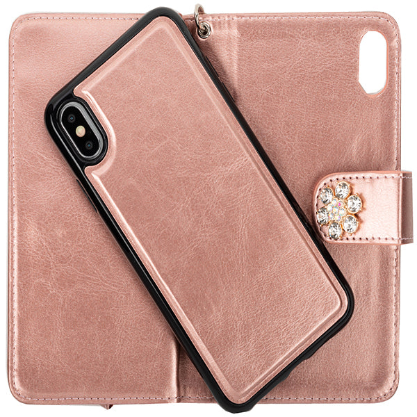 Handmade Bling Fox Rose Gold Wallet Iphone 10