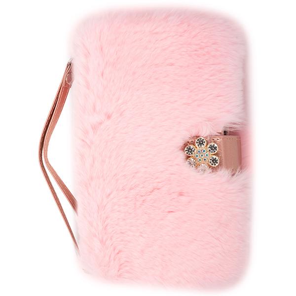 Fur Light Pink Wallet Detachable Samsung S21 Ultra