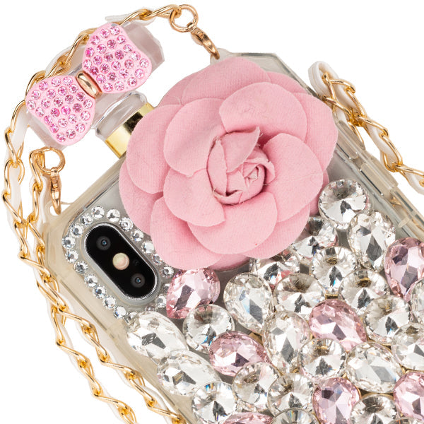 Handmade Bling Pink Flower Case Iphone 10