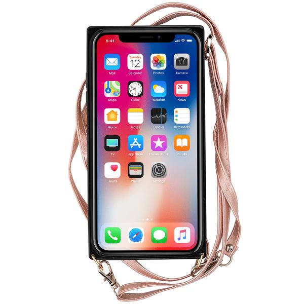 Crossbody Card Holder Rose Gold Case Iphone XR