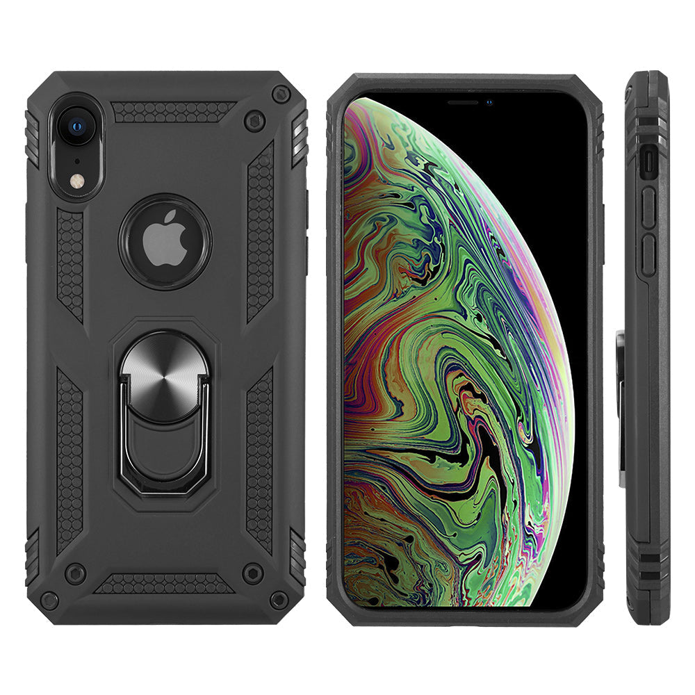 Hybrid Ring Case Black Iphone XR - Bling Cases.com