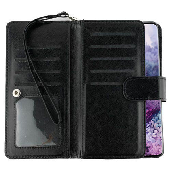 Handmade Detachable Bling Black Wallet Samsung S20