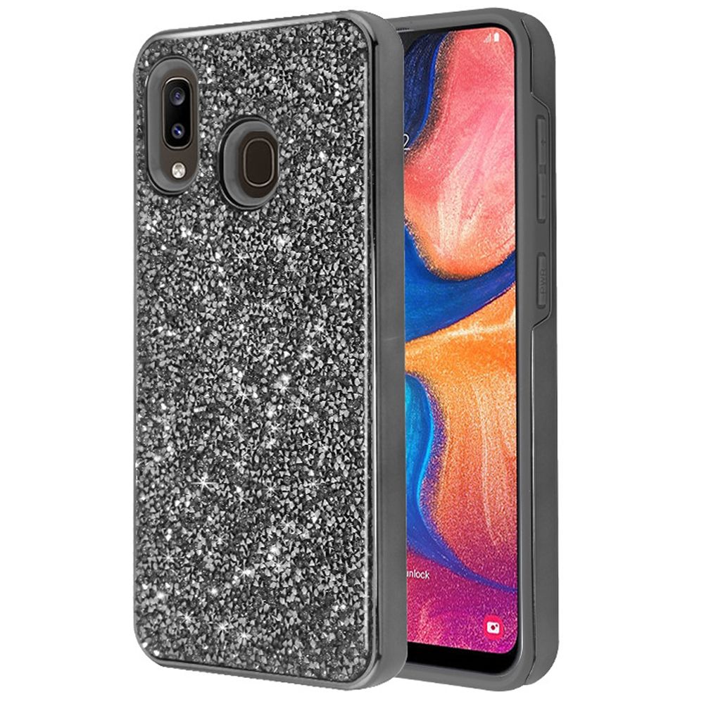 Hybrid Bling Grey Case Samsung A20/50 - Bling Cases.com