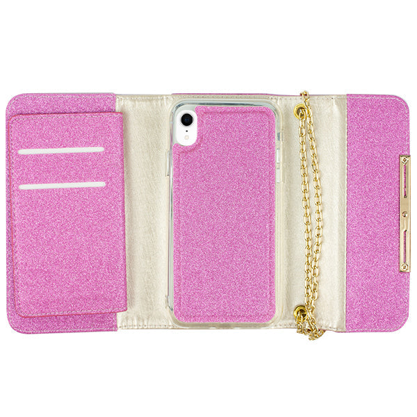 Glitter Detachable Purse Hot Pink Iphone XR